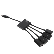 Micro USB-datahub voor tablets en telefoons, multifunctionele hub, oplaadstation en houder.