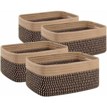 Lot de 4 paniers en coton pour étagère, 30 x 20 x 12 cm
