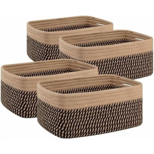 4er-Pack Baumwoll-Regalkörbe, 30 x 20 x 12 cm