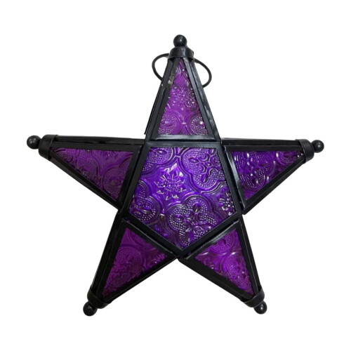 Sternförmige Sturmlampe, Glaskerzenhalter, Lila 1