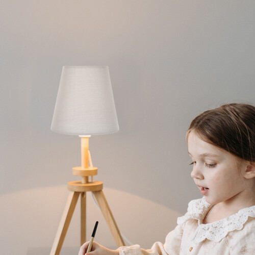 Small Light Grey Fabric Lampshade for Table Lamps, Soft Light Diffuser, Ideal for Home and Office Use 2