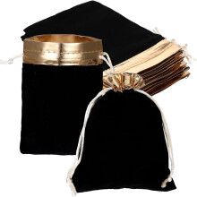 Sacs Ă cordon en velours noir et or (lot de 10)