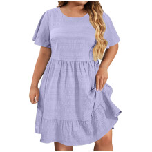 Robes d'été pour femmes, robe midi décontractée sans manches, robe courte d'été plissée