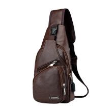 Bolso bandolera de cuero Gallickan para hombre | Mochila de día antirrobo con carga USB | Mochila de hombro para viajes, senderismo y camping | en