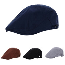Ludlz Men's Vintage Duckbill Newsboy Beret Solid Ivy Cap Cabbie Driving Flat Cap
