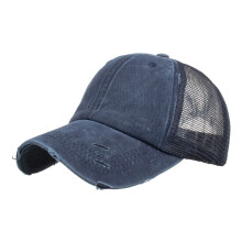 Girls Baseball Cap Solid Color Wide Brim High Ponytail Hat Visor Hats Child Casual Holiday School Party Sunscreen Sunshade Hat,Navy,One Size