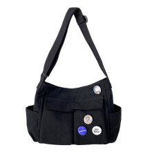 Bolso bandolera grande de lona, bolso cruzado tipo hobo con múltiples bolsillos, bolso de hombro de lona para mujeres y hombres.