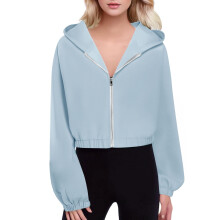Giacca da donna Kukoosong in morbido pile con zip e cappuccio, cappotto sherpa, capospalla invernale casual e caldo con tasche.