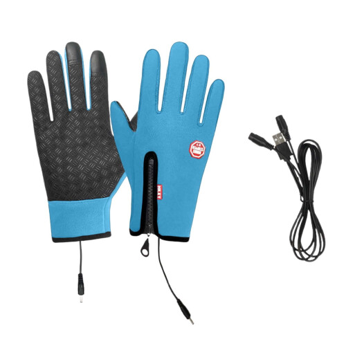 AWZXDE Unisex Θερμαινόμενα Γάντια USB Αντιανεμικά Αδιάβροχα Θερμικά Γάντια με 2