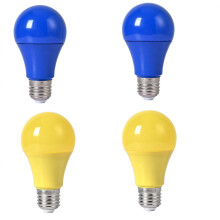 HIBIBUD4 db-os LED-es lámpák hálószobába, alacsony fogyasztású lámpába, romantikus hangulatú, színes izzók, kék, sárga