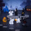 Conjunto de miniaturas de abóboras de resina para o Halloween com bruxa e 5