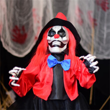 Décorations d'Halloween, décor de cour extérieure avec clown et fantôme lumineux, accessoires d'Halloween