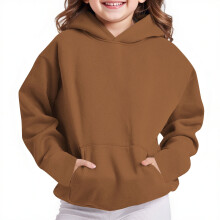 Sweat à capuche unisexe QLEICOM pour enfants, oversize, en polaire avec poche, pull chaud et décontracté pour les 4-13 ans