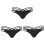 Ensemble bikini 3 pièces, string, maillot de bain une pièce, nœud papillon, noir. 4