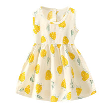 Tumling Børn Baby Piger Tøj Sommer Ærmeløs Blomster Tegneserie Ternet Kjole Afslappet Strandkjoler Outfits Til 3-4 År