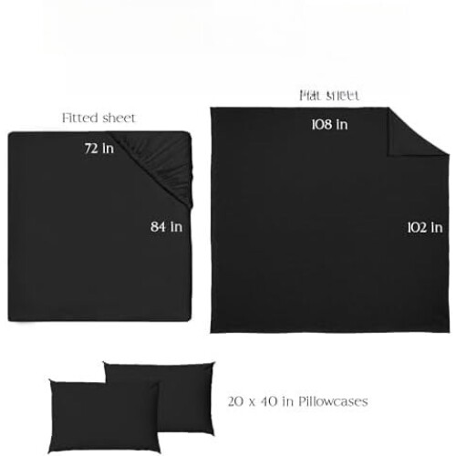 Ashford Home Essentials Bedding, Σετ Σεντόνια California King Size 4 Τεμαχίων, Ελαστικό Λιμουζίνας Μαύρο 2