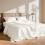 Σετ σεντόνια California King Satin – 4 τεμάχια σεντόνια Ivory Silky με βαθιές τσέπες, πολυτελής 2