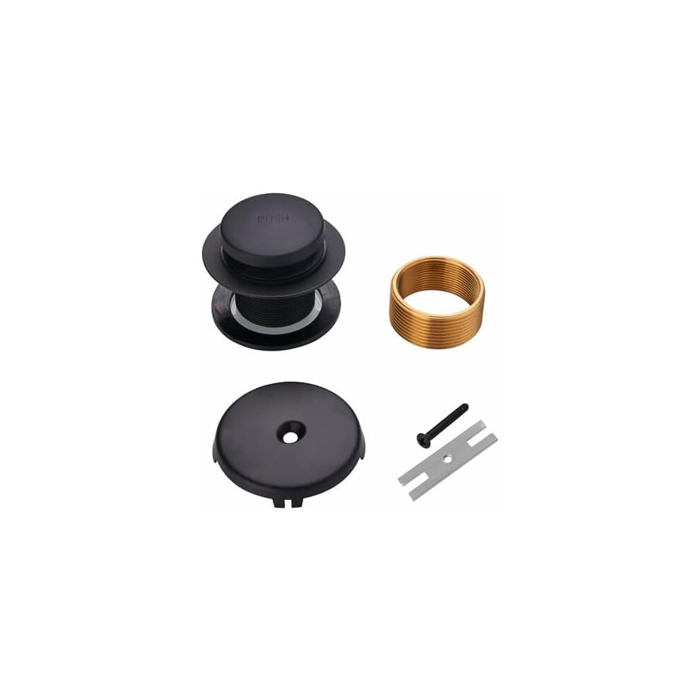 Matte Black Tub Drain Conversion Kit With Overflow Faceplate, Fine/Coarse Thread Â Compatible With Standard Bathtubs 9557311271175