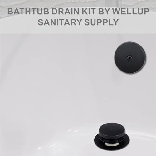 Matte Black Tub Drain Conversion Kit with Overflow Faceplate, Fine/Coarse Thread – Compatible with Standard Bathtubs 1