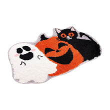 Tapis de bain automne Eolstice – Motif citrouille, antidérapant, 50 x 80 cm
