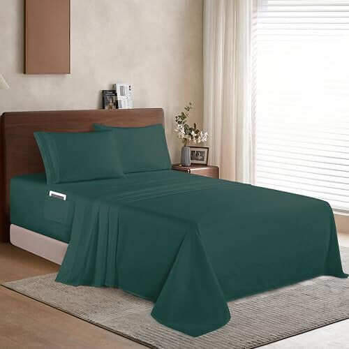 Microfiber Full Sheet Set 4-Piece – Fade-Resistant, Deep 1