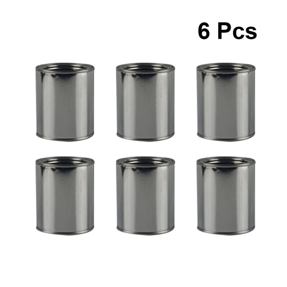 Ounona 6 Pcs Quart Metal Cans Empty Paint With Lids Storage Containers Silver 9557311761591