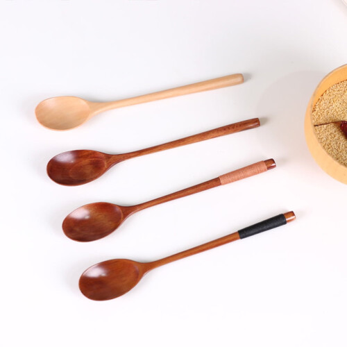 Ensemble de 4 cuillères en bois de 23,5 cm 2