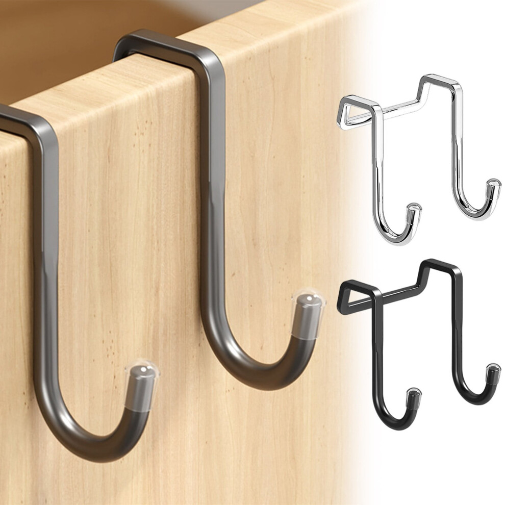 Over-Cabinet Hooks Heavy-Duty Black Silver 2-Pack 959110334720