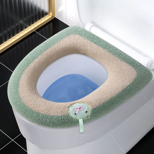 Extra dickes WC-Sitzbezug- und Matten-Set aus Lammplüsch 2