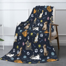 Fleecedecke mit niedlichem Katzenmotiv