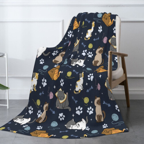 Fleecedecke mit niedlichem Katzenmotiv