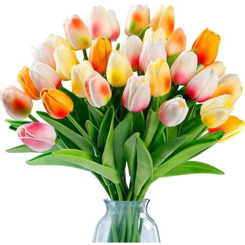30 darabos valódi tapintású PU műtulipán