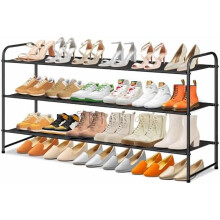 Étagère à chaussures empilable à 3 niveaux avec cadre en acier