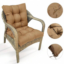 Coussin de chaise d'extérieur imperméable en polyester, coussin d'assise profonde