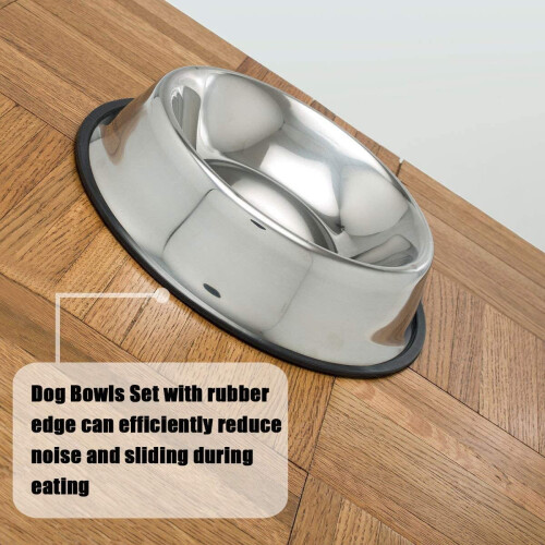 Stainless Steel Dog Bowl with Rubber Base 1 Pack 2