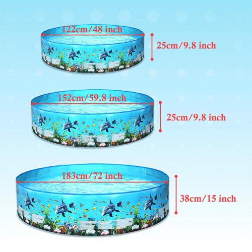 Circular Foldable Kids' Pool, PVC, 122 x 25 cm 1