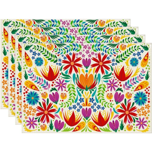 4 Mexicaanse Fiesta placemats 12x18 inch polyester