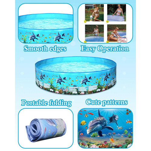 Circular Foldable Kids' Pool, PVC, 122 x 25 cm 2