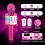 Microfone de karaokê sem fio com luzes LED 4 em 1 - Roxo 5
