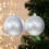 2PC 6" Glitter Extra Large Solid Oversized Huge Big Outdoor Plastic, Water Resistant Ball Ornament Hanging Tree Decorations Silver 1