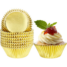 200 stk. guldfolie cupcakeforme, standard muffinforme, kompatible med de fleste bageforme, metalliske festpapir