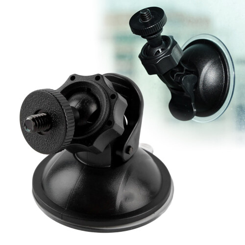 1/4inch Car Windshield Suction Cup Mount Holder Bracket for Driving DVR Camera Black 1