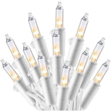Guirlande lumineuse féérique de 100 mini guirlandes de 6,5 m (21,4 pi) blanc chaud, pour intérieur et extérieur – Idéale pour la décoration