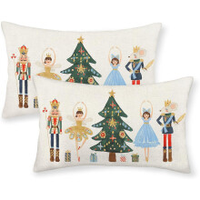 Weihnachtskissenbezüge aus Leinen, 30 x 50 cm, 2er-Set