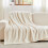 Flannel Fleece Throw Blanket King Size Ivory 4