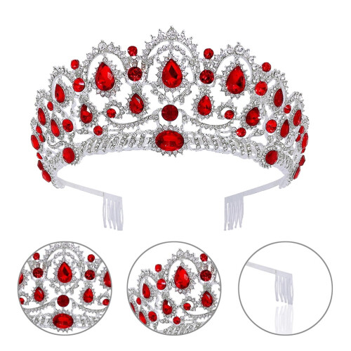 Rhinestone Brude Tiara Kam Krystal Krone til Kvinder