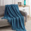 Κουβέρτα Royal Blue 50x90 ίντσες με υφή, μαλακή, πλεκτή διακοσμητική κουβέρτα για 2