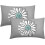 Μαξιλαροθήκες σε σχήμα Aqua White Daisy 12x20, Σετ 2 τεμαχίων, Διακοσμητικά μαξιλάρια σε 1