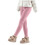 Calça legging de ioga infantil com forro de lã, cor sólida, elástica. 5