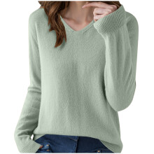 Dametrøjer Ensfarvet Langærmet V-hals Strikketrøje Tynd Cardigan Sweatertop, Størrelse S-2XL